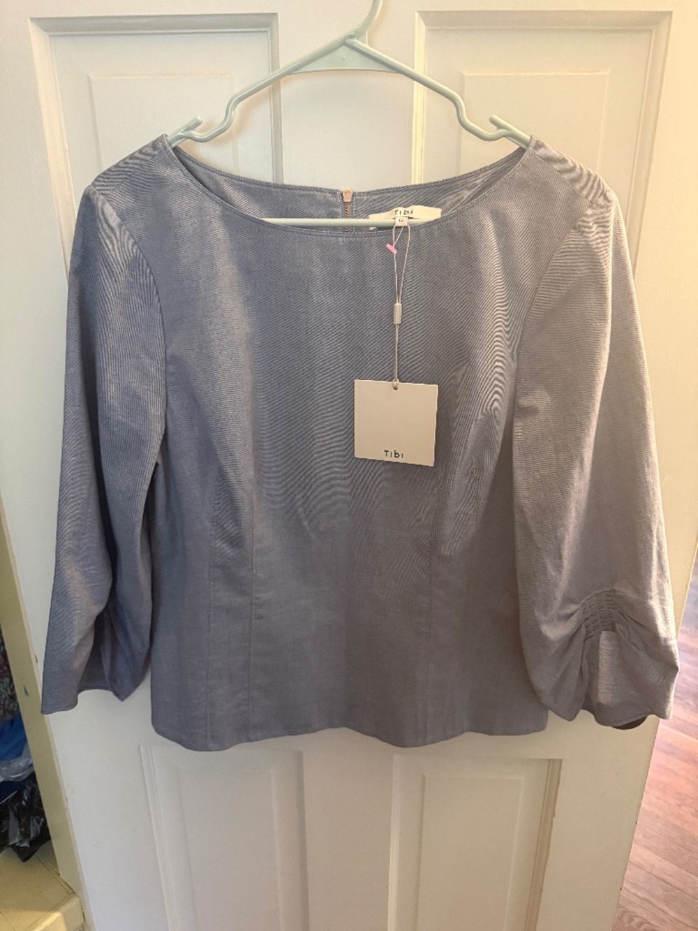 Tibi cotton chambray top size 12 NWT